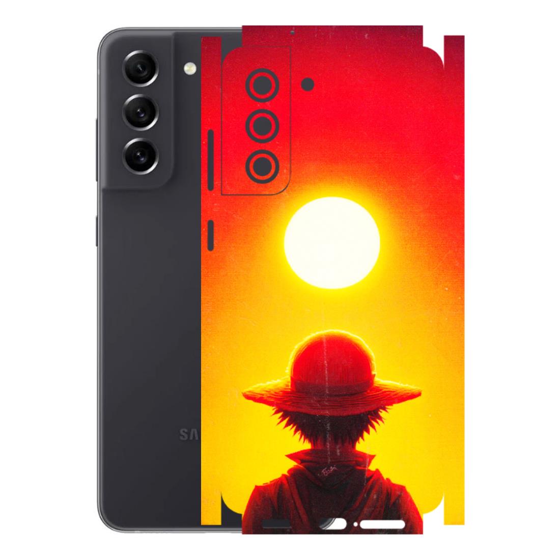 Samsung A/S Series Phone Skins (All Models) - Cool Sunset With Monkey D.Luffy Anime - 3D Embossed Finish (L-329) Samsung Galaxy S21 FE 5G