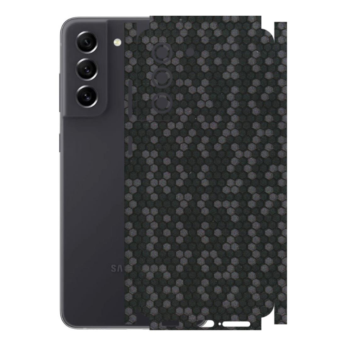 Samsung A/S Series Phone Skins (All Models) - Black Grey Honeycomb Sober - 3D Embossed Finish (L-85) Samsung Galaxy S21 FE 5G