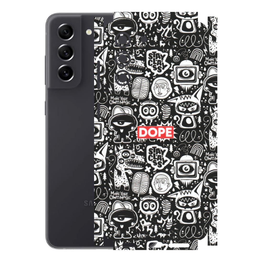 Samsung A/S Series Phone Skins (All Models) - Dope Stay Classy Black Doodles - Matte Finish (M-126) Samsung Galaxy S21 FE 5G