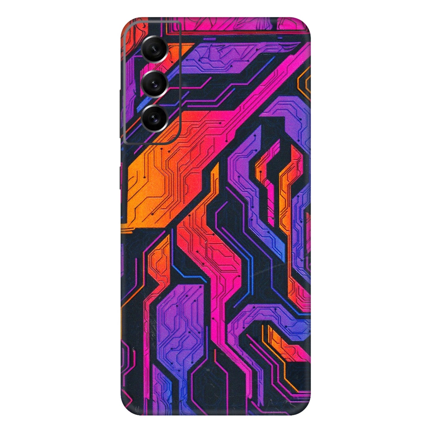 Samsung A/S Series Phone Skins (All Models) - Tech Circuits Futuristic - 3D Embossed Finish (L-07) Samsung Galaxy S21 FE 5G