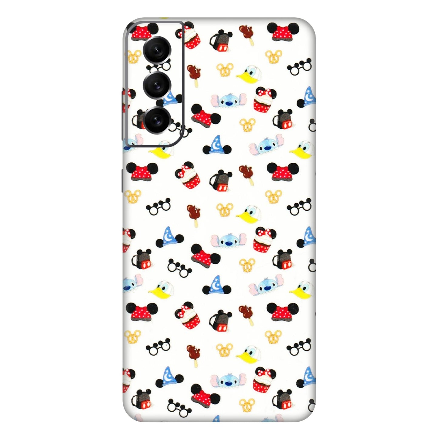 Samsung A/S Series Phone Skins (All Models) - Minnie Mouse & Donald Doodles s - 3D Embossed Finish (L-194) Samsung Galaxy S21 FE 5G
