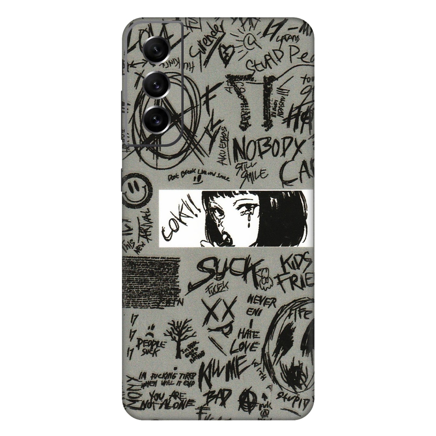 Samsung A/S Series Phone Skins (All Models) - Never Have Love Anime - 3D Embossed Finish (L-260) Samsung Galaxy S21 FE 5G
