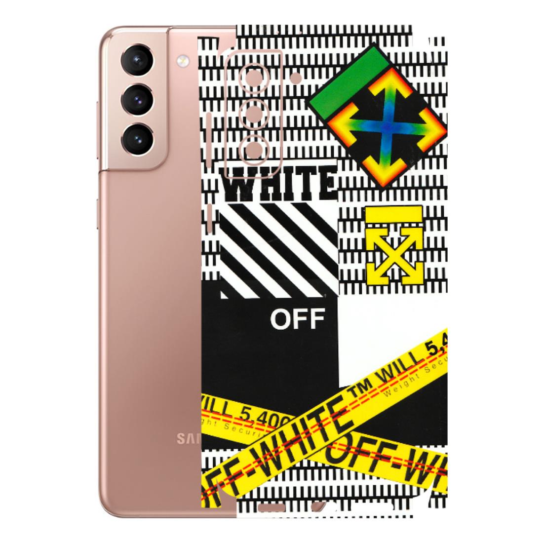 Samsung A/S Series Phone Skins (All Models) - White Off Abstract - 3D Embossed Finish (L-172) Samsung Galaxy S21 Plus 5G