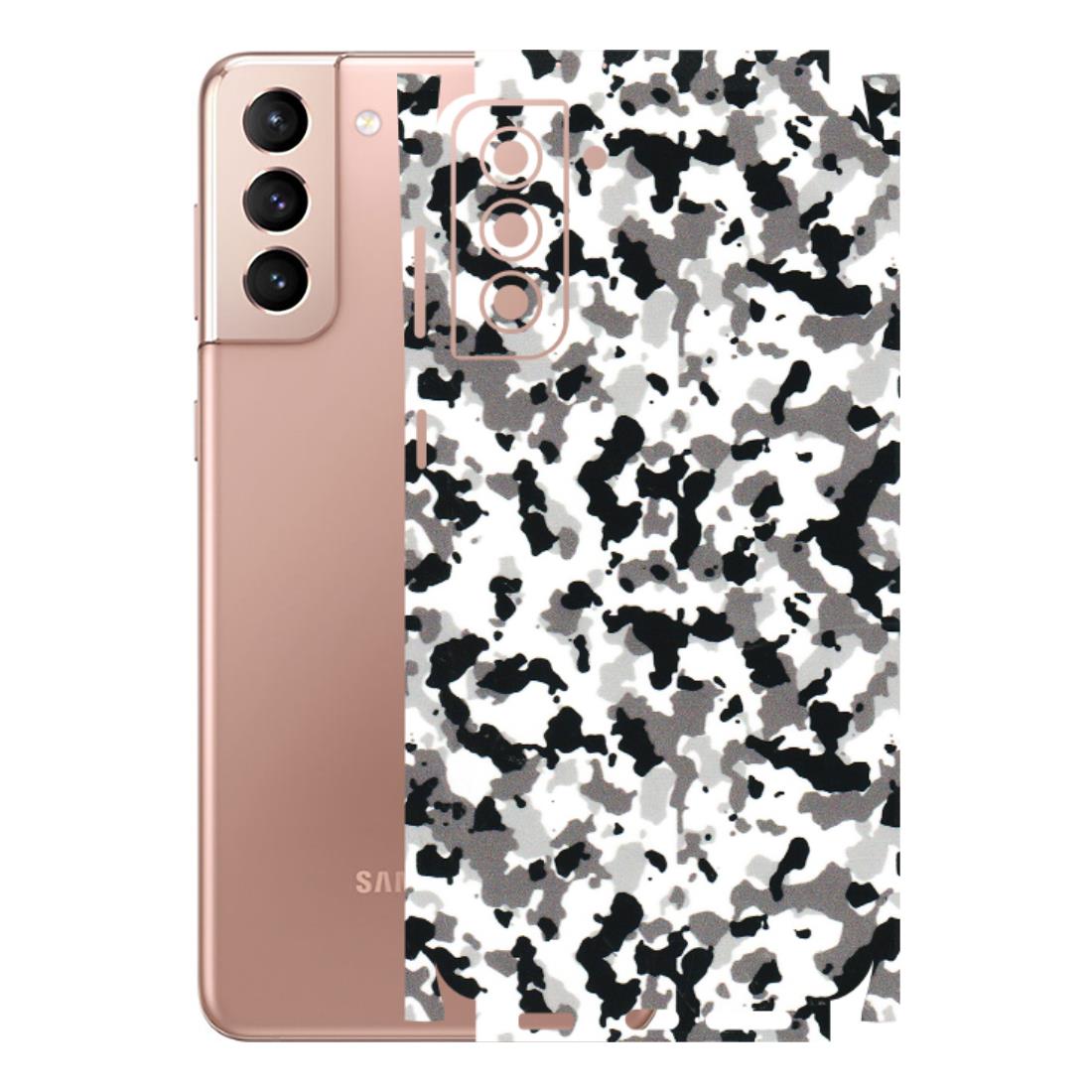 Samsung A/S Series Phone Skins (All Models) - White Black Camouflage - 3D Embossed Finish (L-18) Samsung Galaxy S21 Plus 5G