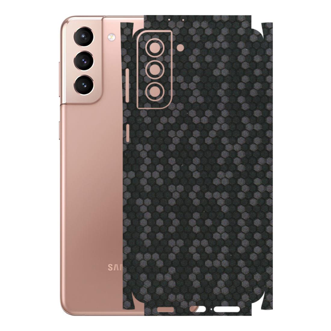 Samsung A/S Series Phone Skins (All Models) - Black Grey Honeycomb Sober - 3D Embossed Finish (L-85) Samsung Galaxy S21 Plus 5G