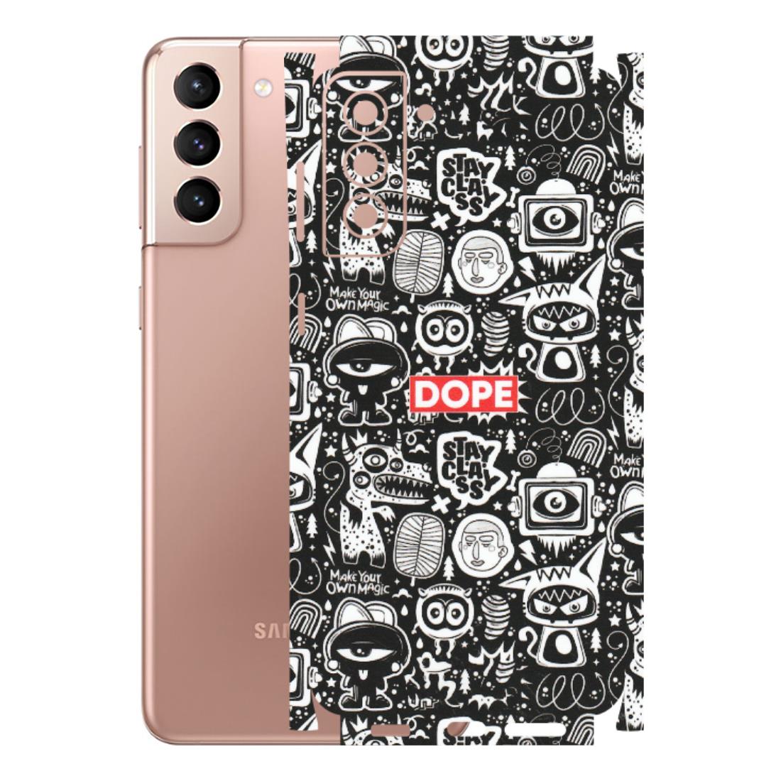 Samsung A/S Series Phone Skins (All Models) - Dope Stay Classy Black Doodles - Matte Finish (M-126) Samsung Galaxy S21 Plus 5G