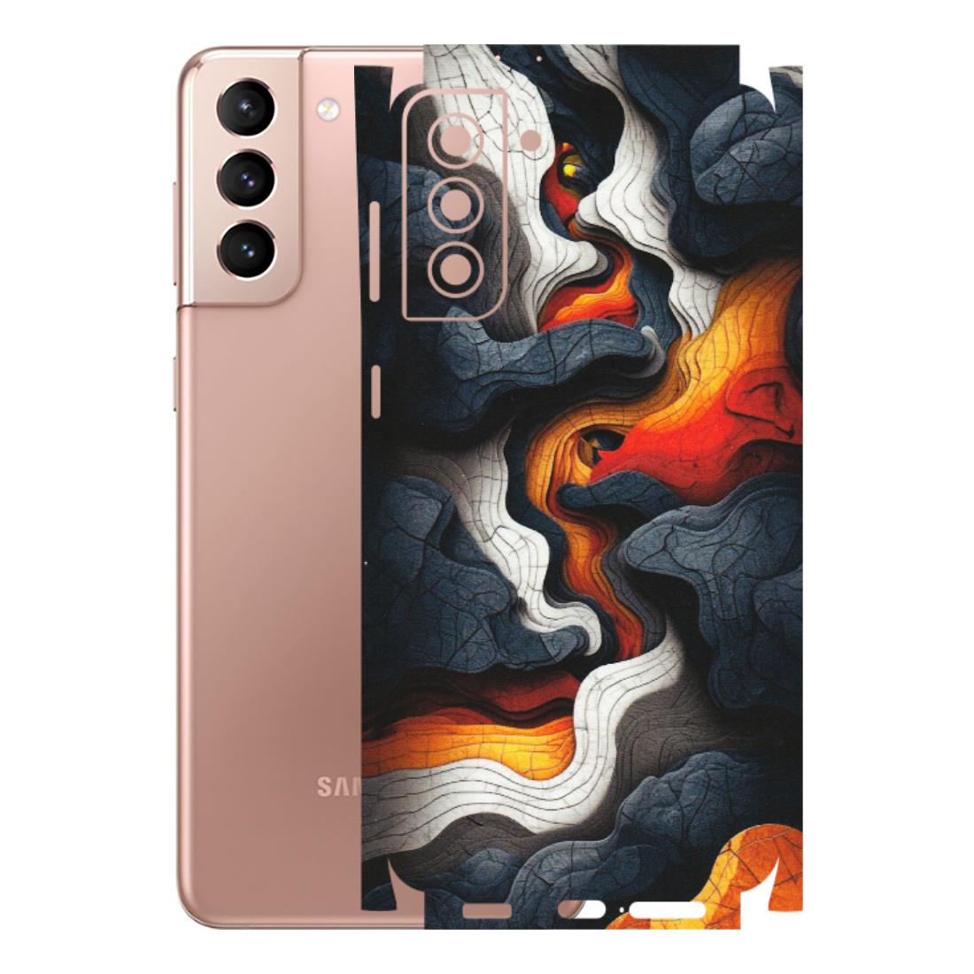 Samsung A/S Series Phone Skins (All Models) - Abstract Volcanic Layers - Matte Finish (M-52) Samsung Galaxy S21 Plus 5G
