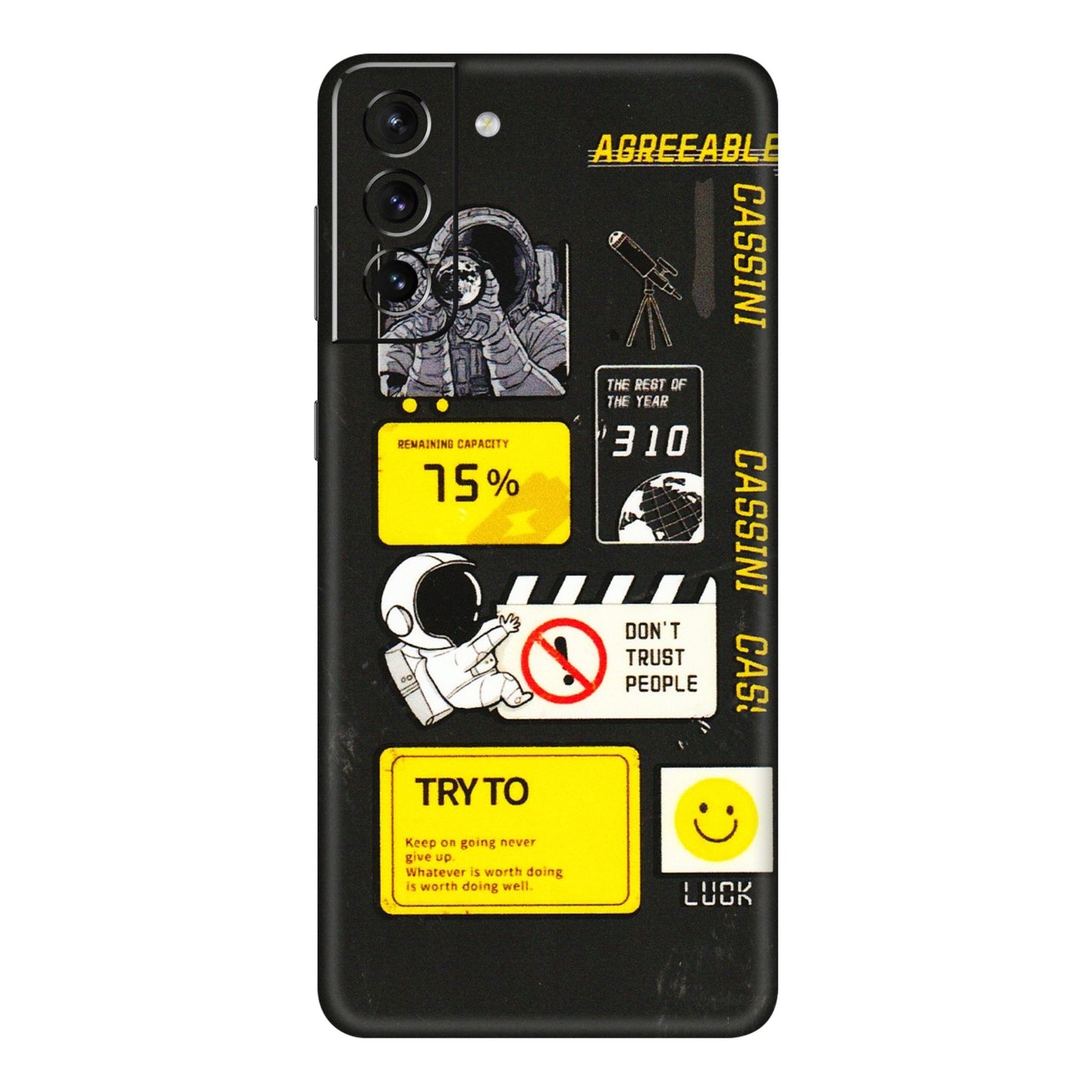 Samsung A/S Series Phone Skins (All Models) - Black Cassini - 3D Embossed Finish (L-161) Samsung Galaxy S21 Plus 5G
