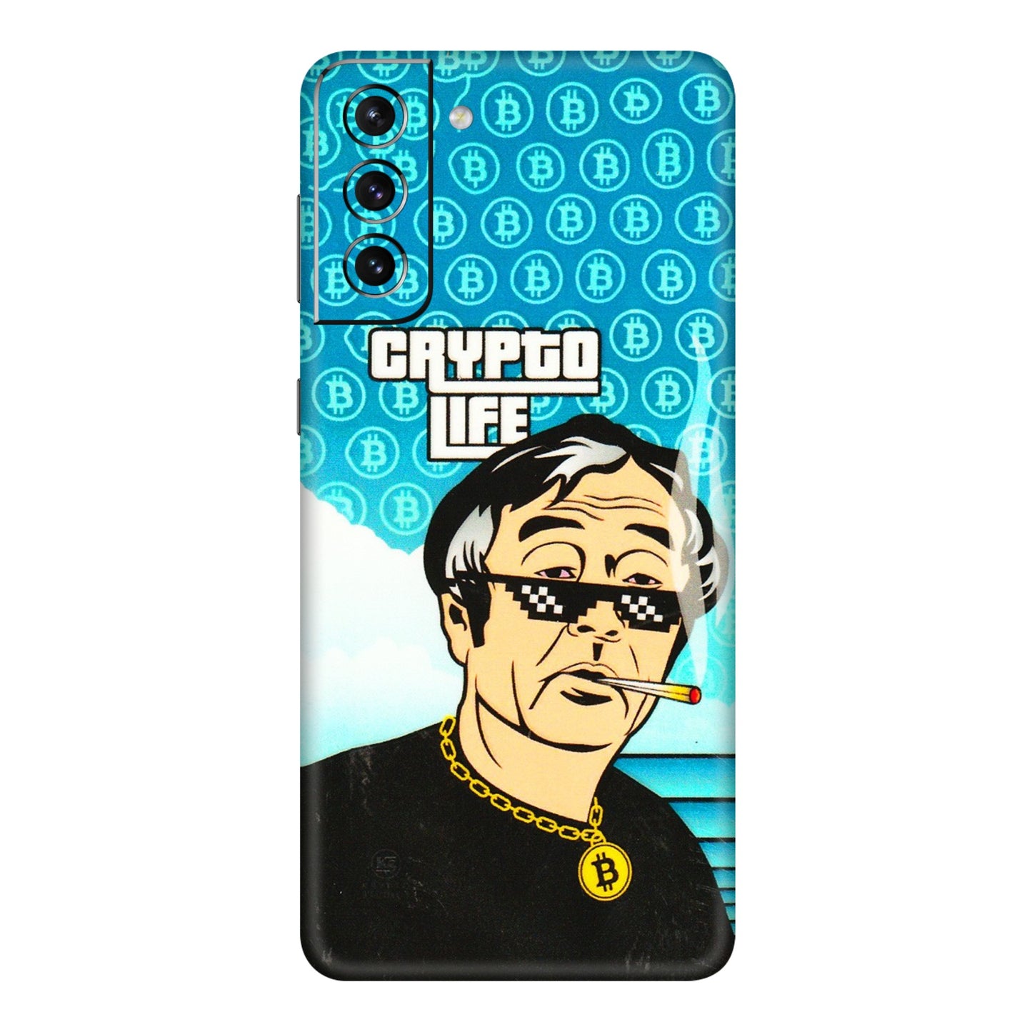 Samsung A/S Series Phone Skins (All Models) - Crypto Thug Life - 3D Embossed Finish (L-179) Samsung Galaxy S21 Plus 5G