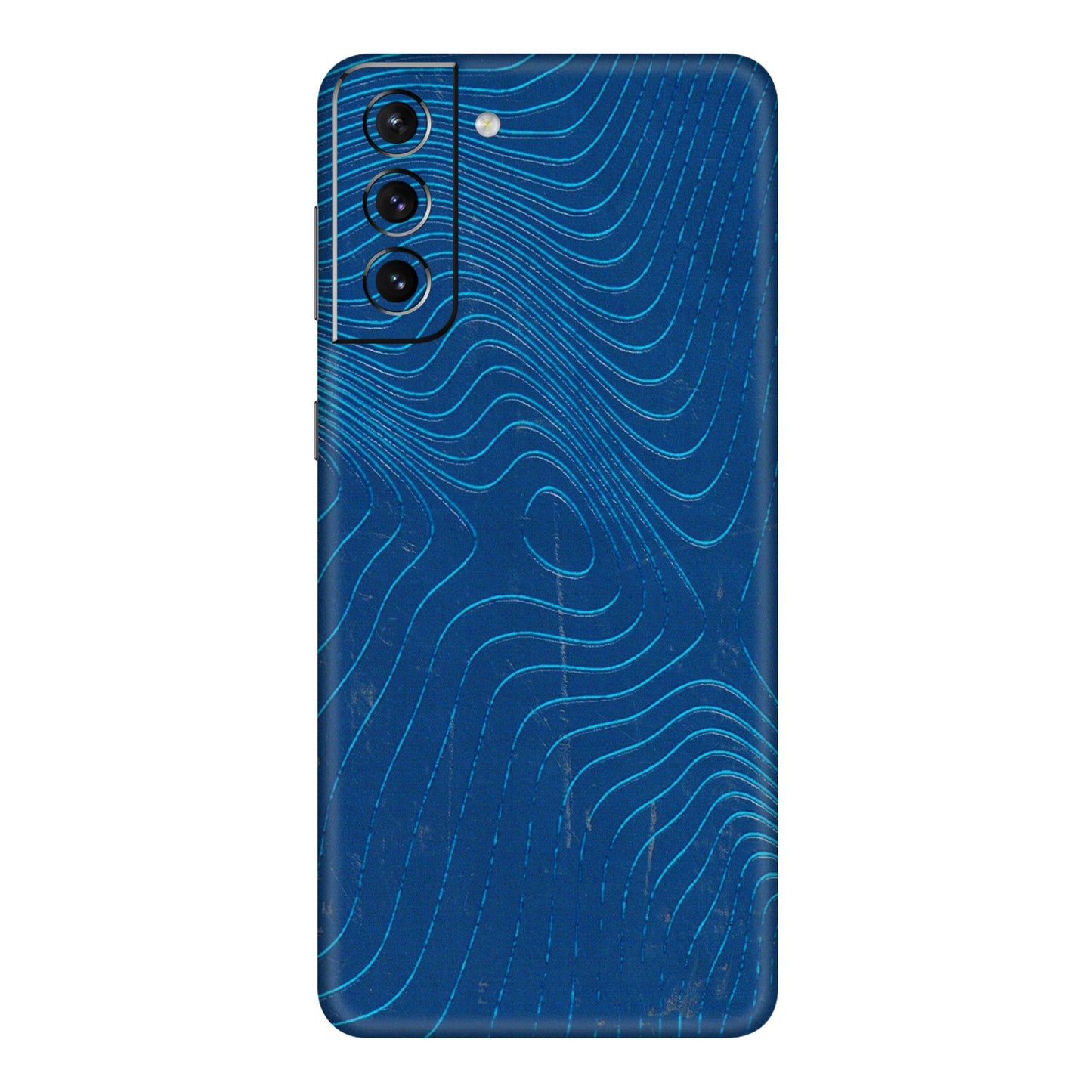 Samsung A/S Series Phone Skins (All Models) - Abstract Blue Line Map - 3D Embossed Finish (L-272) Samsung Galaxy S21 Plus 5G