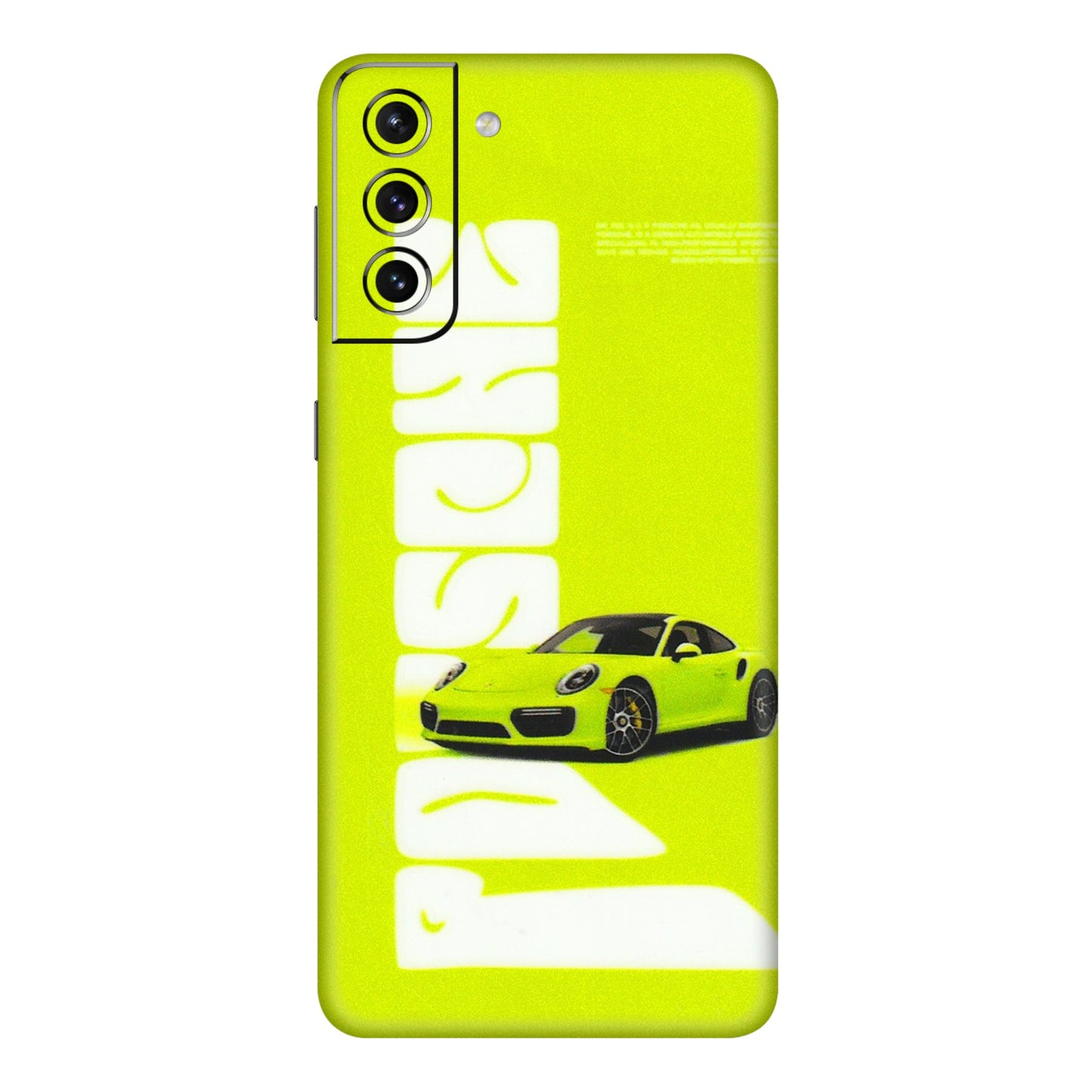 Samsung A/S Series Phone Skins (All Models) - Lime Green Porche - 3D Embossed Finish (L-30) Samsung Galaxy S21 Plus 5G