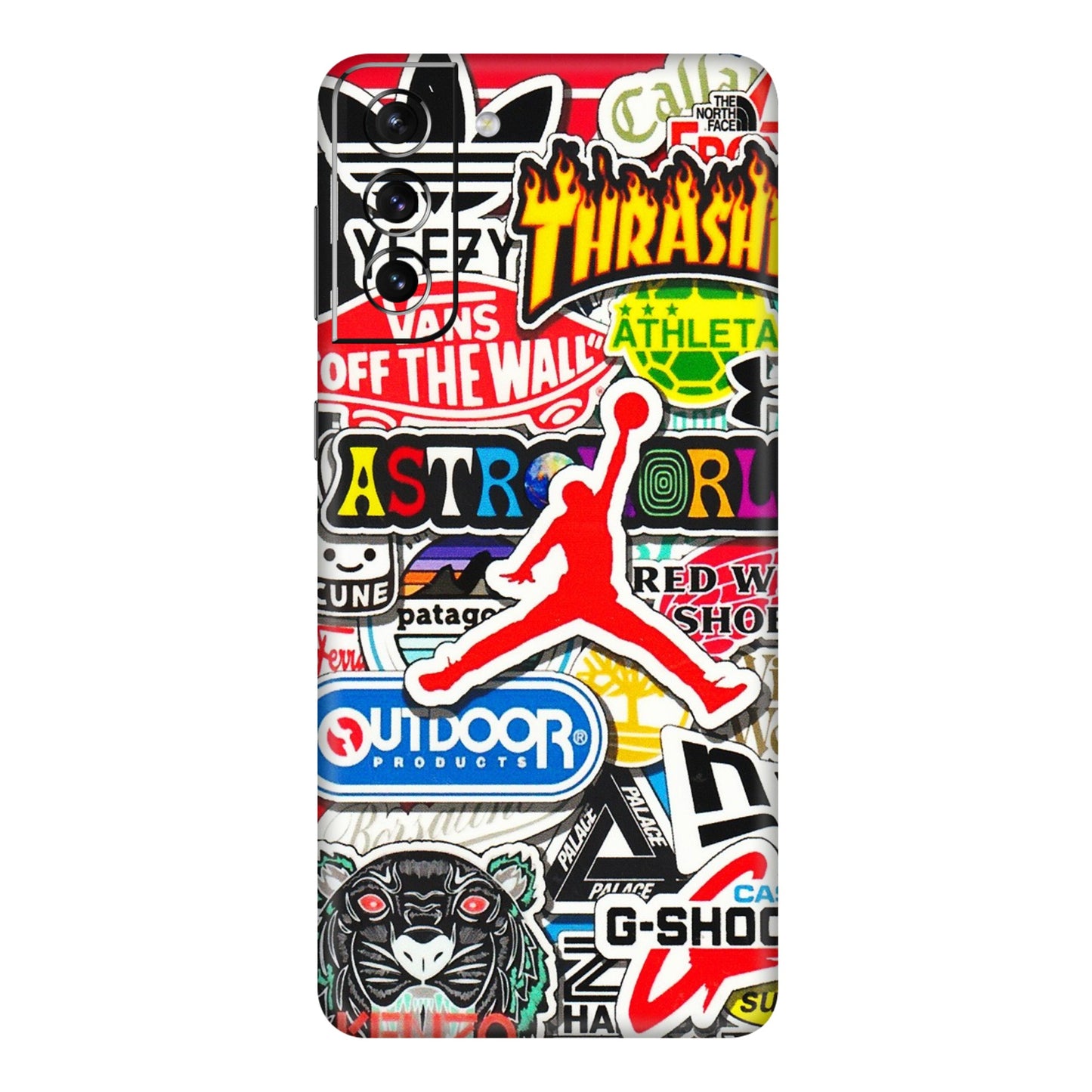 Samsung A/S Series Phone Skins (All Models) - Multi Brands Sticker Graffiti - 3D Embossed Finish (L-37) Samsung Galaxy S21 Plus 5G