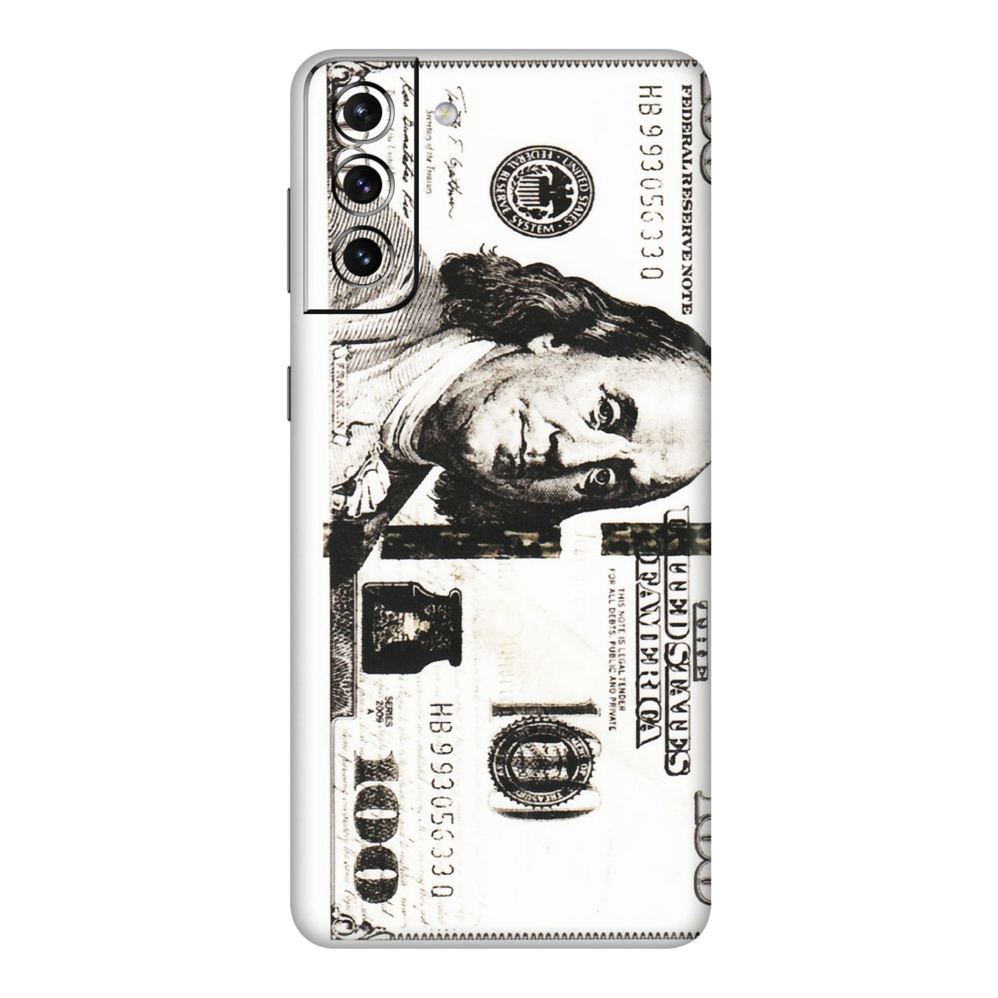Samsung A/S Series Phone Skins (All Models) - 100 Dollar Currency - Transparent Finish (T-01) Samsung Galaxy S21 Plus 5G
