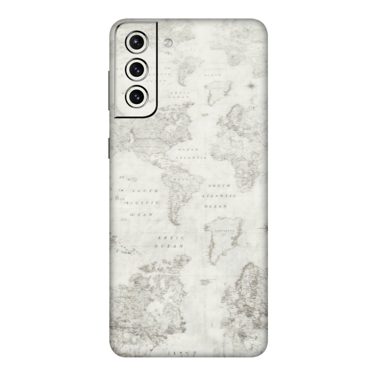 Samsung A/S Series Phone Skins (All Models) - World Travel Map - Transparent Finish (T-04) Samsung Galaxy S21 Plus 5G
