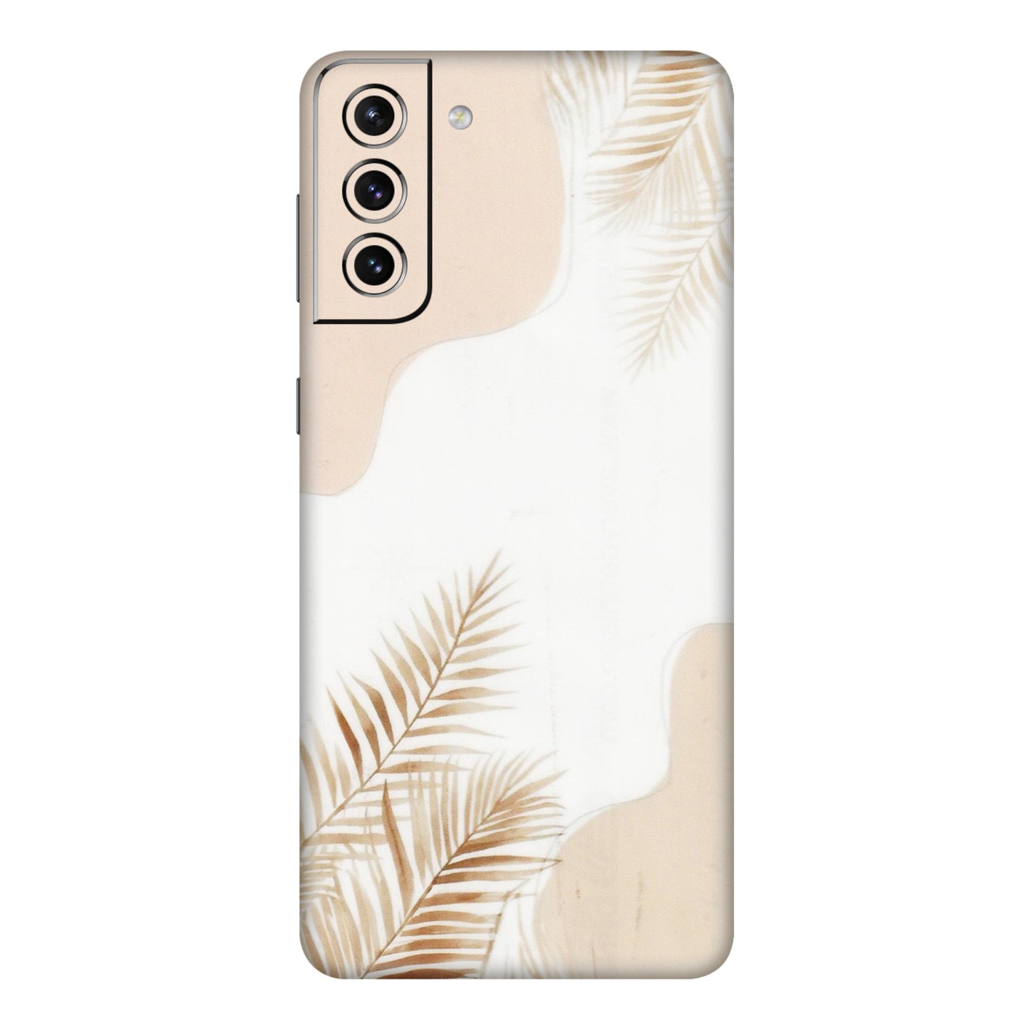 Samsung A/S Series Phone Skins (All Models) - Gold Petals Abstract - Transparent Finish (T-08) Samsung Galaxy S21 Plus 5G
