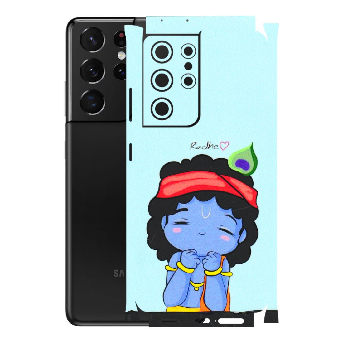 Samsung A/S Series Phone Skins (All Models) - Radhe Radhe Cute Toon - 3D Embossed Finish (L-05) Samsung Galaxy S21 Ultra 5G