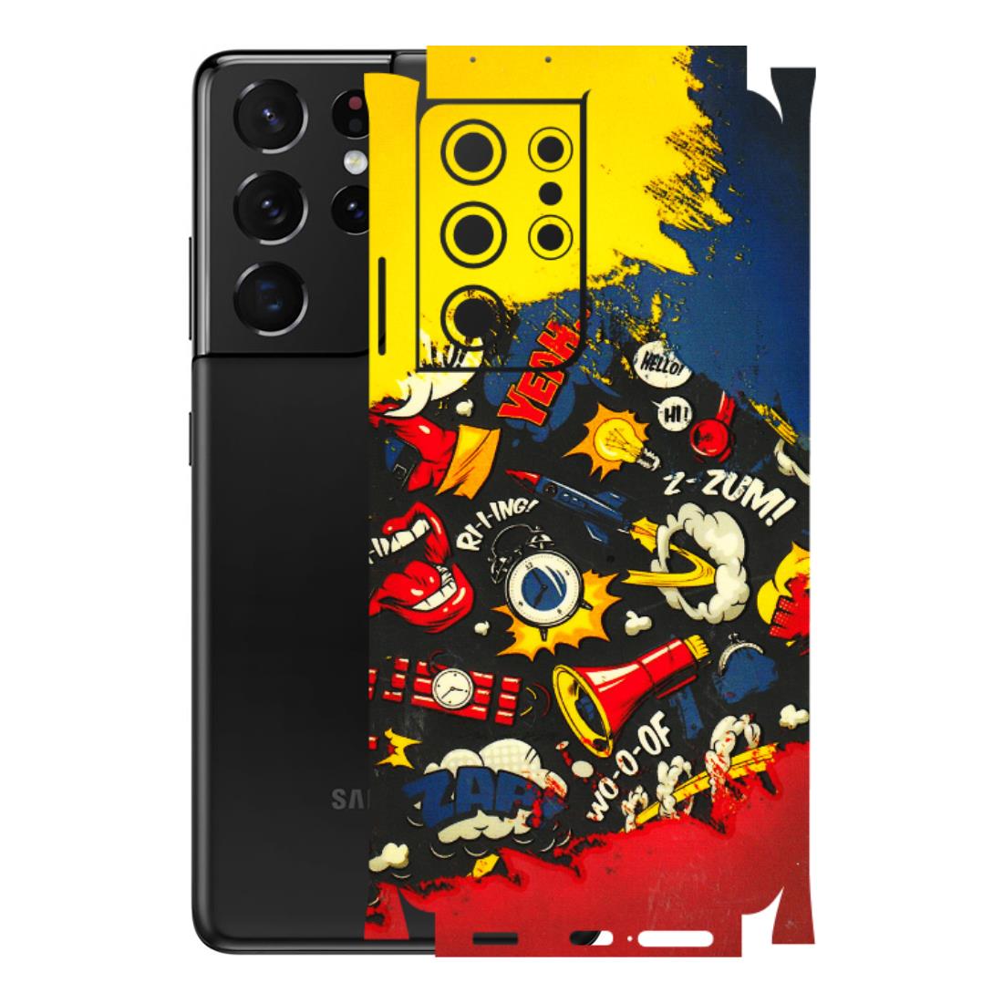 Samsung A/S Series Phone Skins (All Models) - Pacific Doodle Art - 3D Embossed Finish (L-120) Samsung Galaxy S21 Ultra 5G