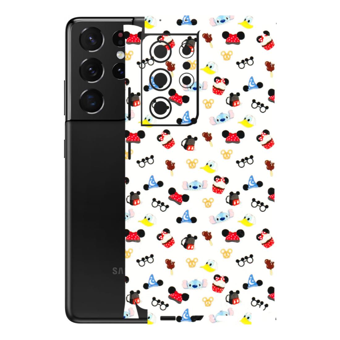 Samsung A/S Series Phone Skins (All Models) - Minnie Mouse & Donald Doodles s - 3D Embossed Finish (L-194) Samsung Galaxy S21 Ultra 5G