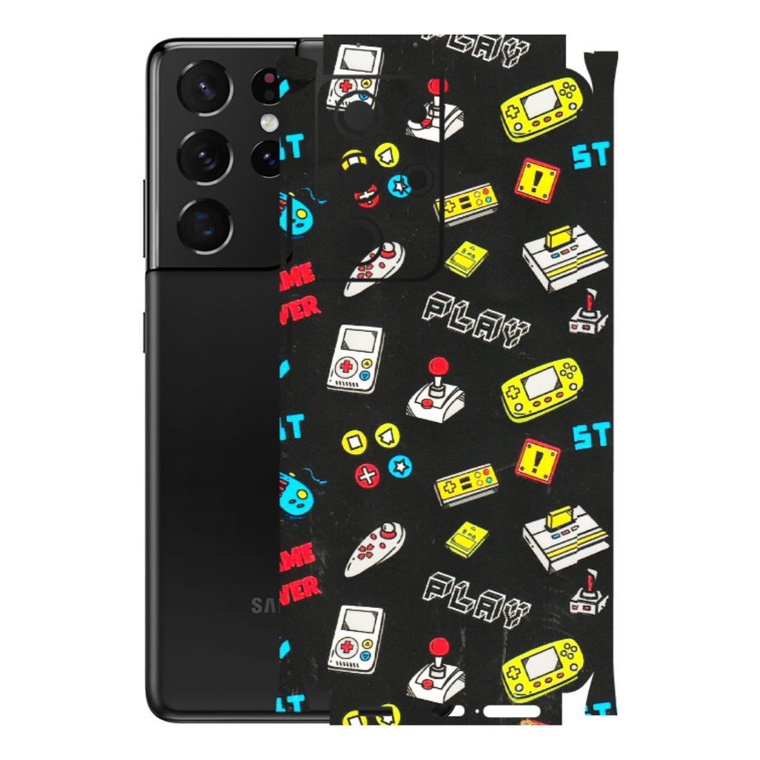 Samsung A/S Series Phone Skins (All Models) - Gaming Doodles - 3D Embossed Finish (L-224) Samsung Galaxy S21 Ultra 5G