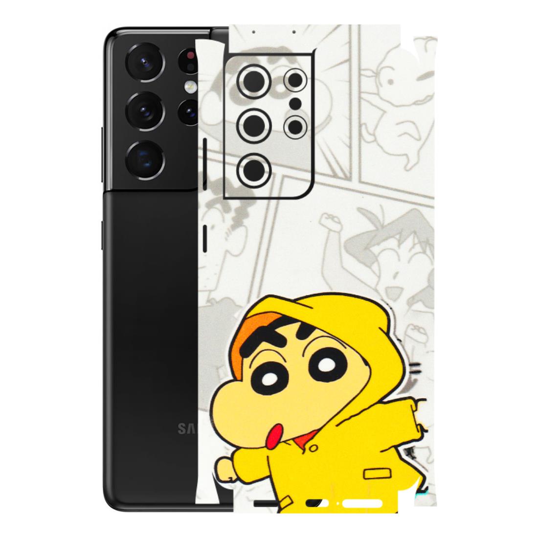 Samsung A/S Series Phone Skins (All Models) - Yellow Shinchan Comic - 3D Embossed Finish (L-246) Samsung Galaxy S21 Ultra 5G