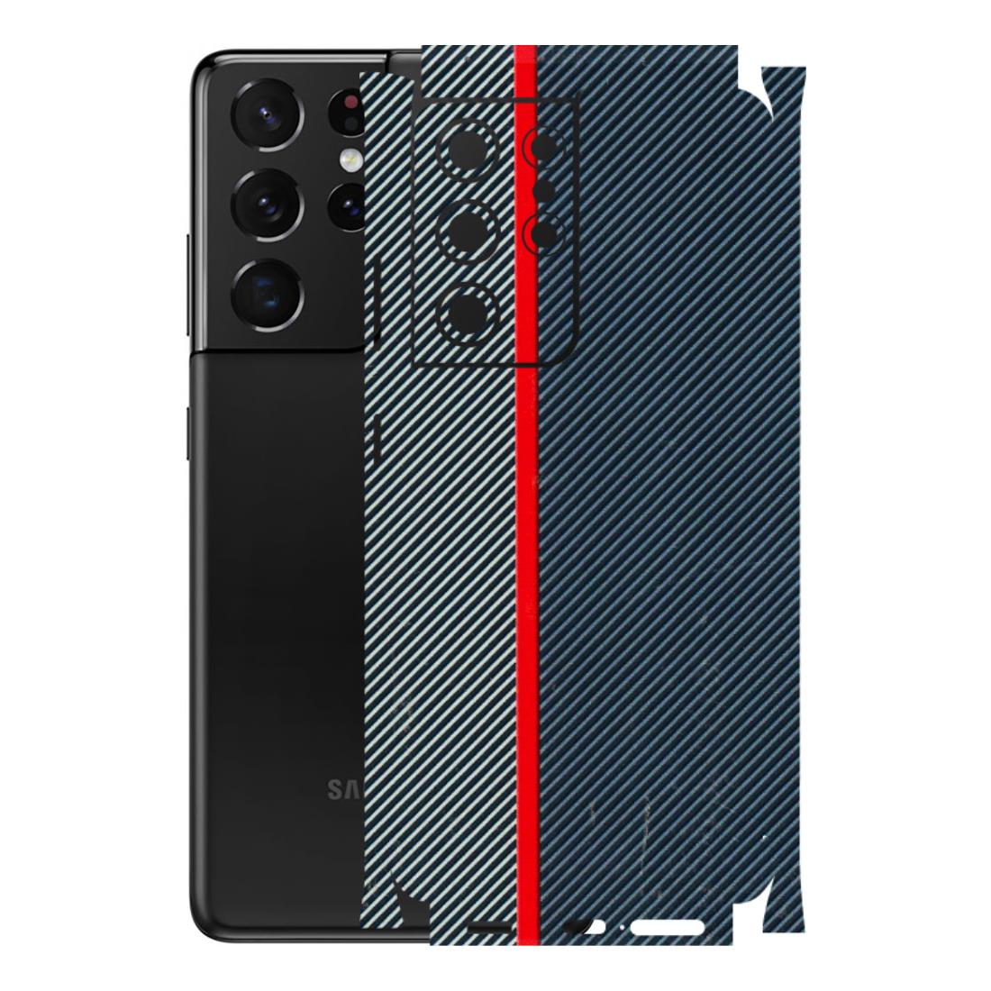Samsung A/S Series Phone Skins (All Models) - Blue Sober Lines - 3D Embossed Finish (L-305) Samsung Galaxy S21 Ultra 5G