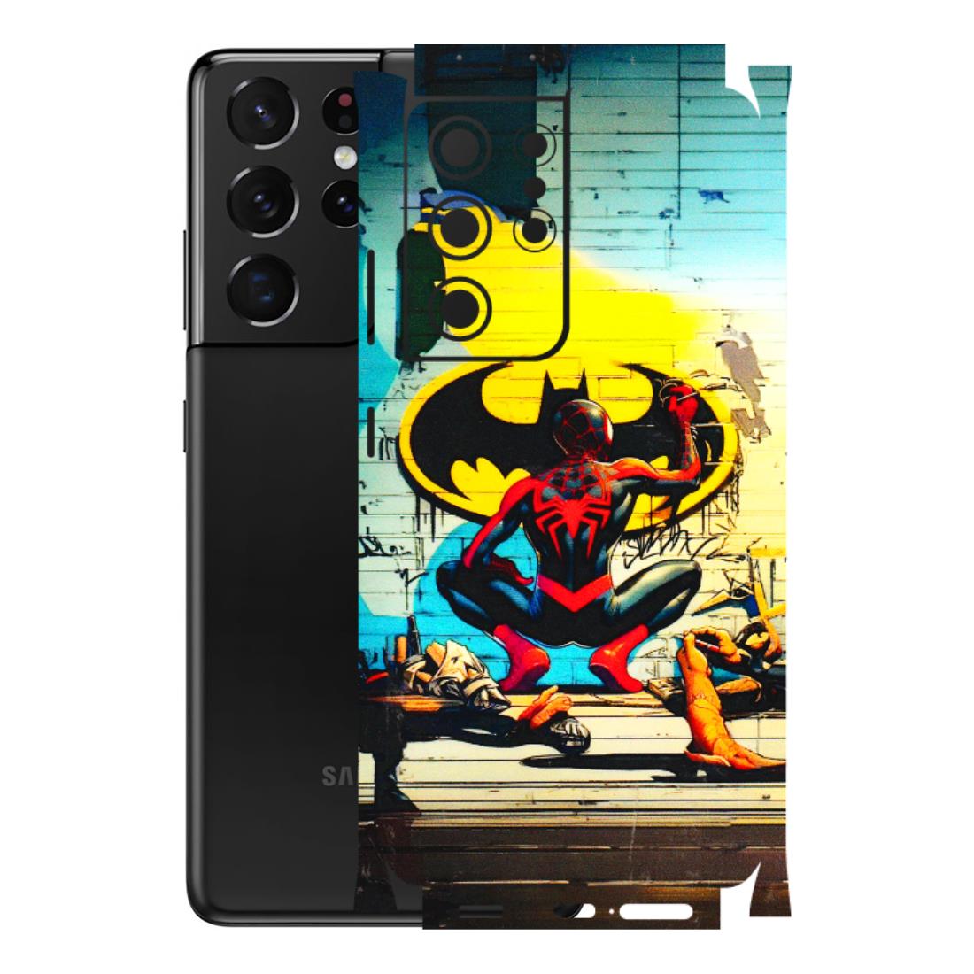 Samsung A/S Series Phone Skins (All Models) - New Spiderman Bat Logo - 3D Embossed Finish (L-309) Samsung Galaxy S21 Ultra 5G