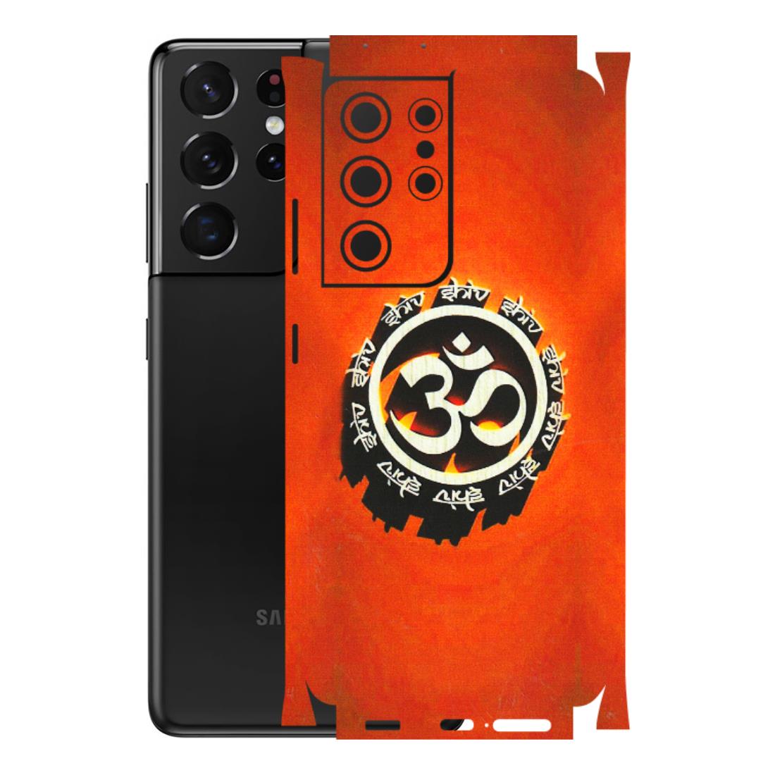 Samsung A/S Series Phone Skins (All Models) - Aum Shiv Orange - 3D Embossed Finish (L-32) Samsung Galaxy S21 Ultra 5G
