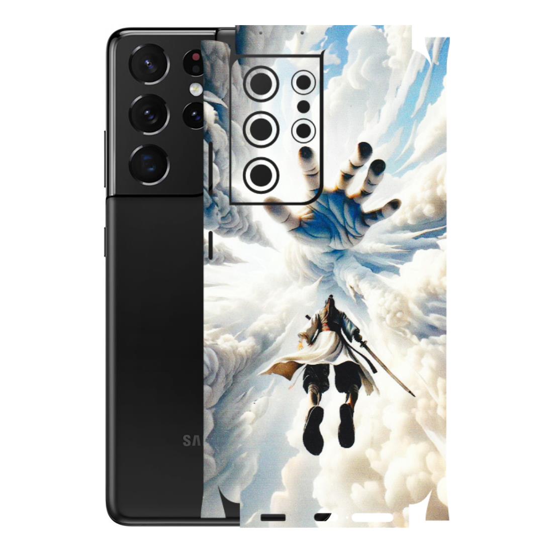 Samsung A/S Series Phone Skins (All Models) - Big Hand With Monkey King - 3D Embossed Finish (L-323) Samsung Galaxy S21 Ultra 5G