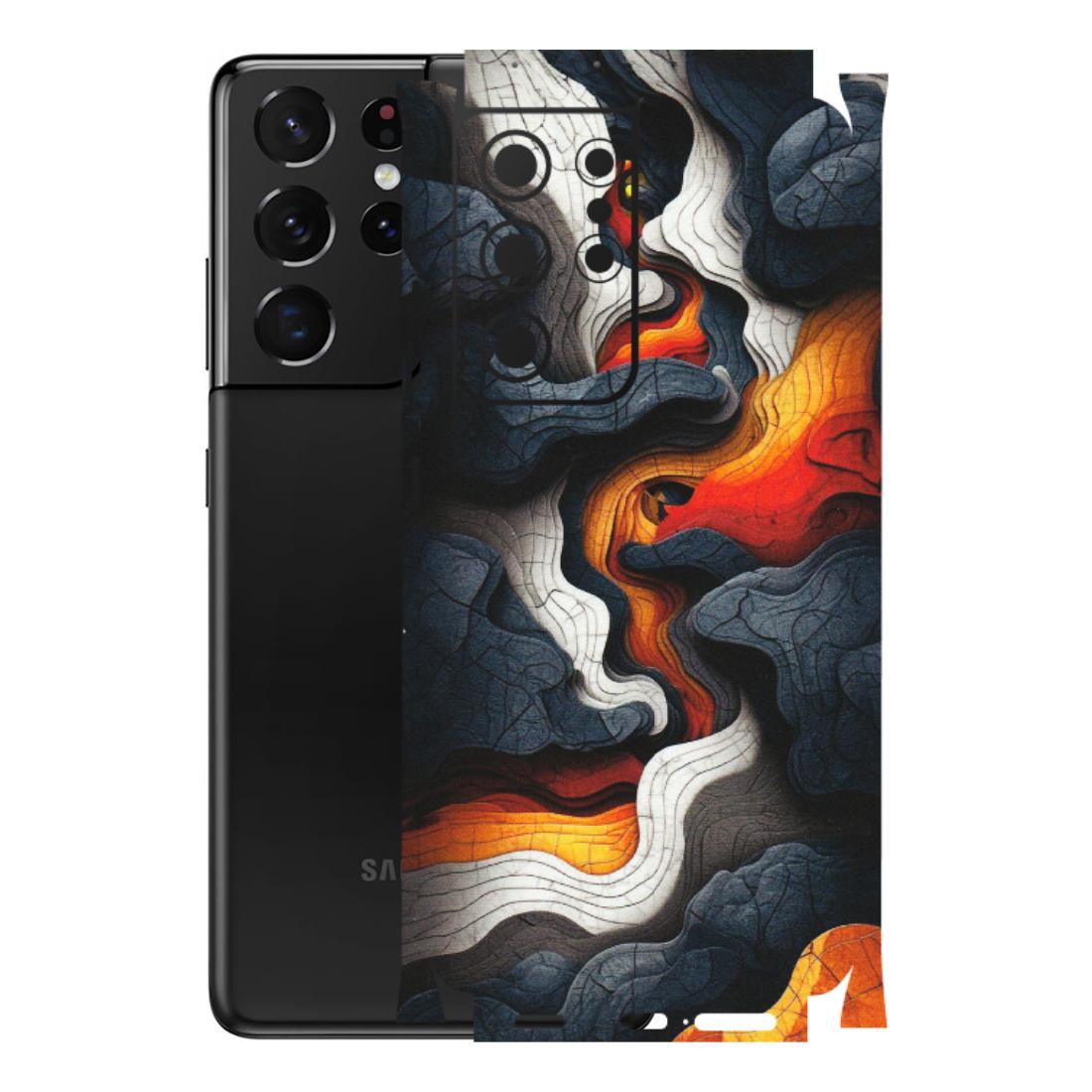 Samsung A/S Series Phone Skins (All Models) - Abstract Volcanic Layers - Matte Finish (M-52) Samsung Galaxy S21 Ultra 5G