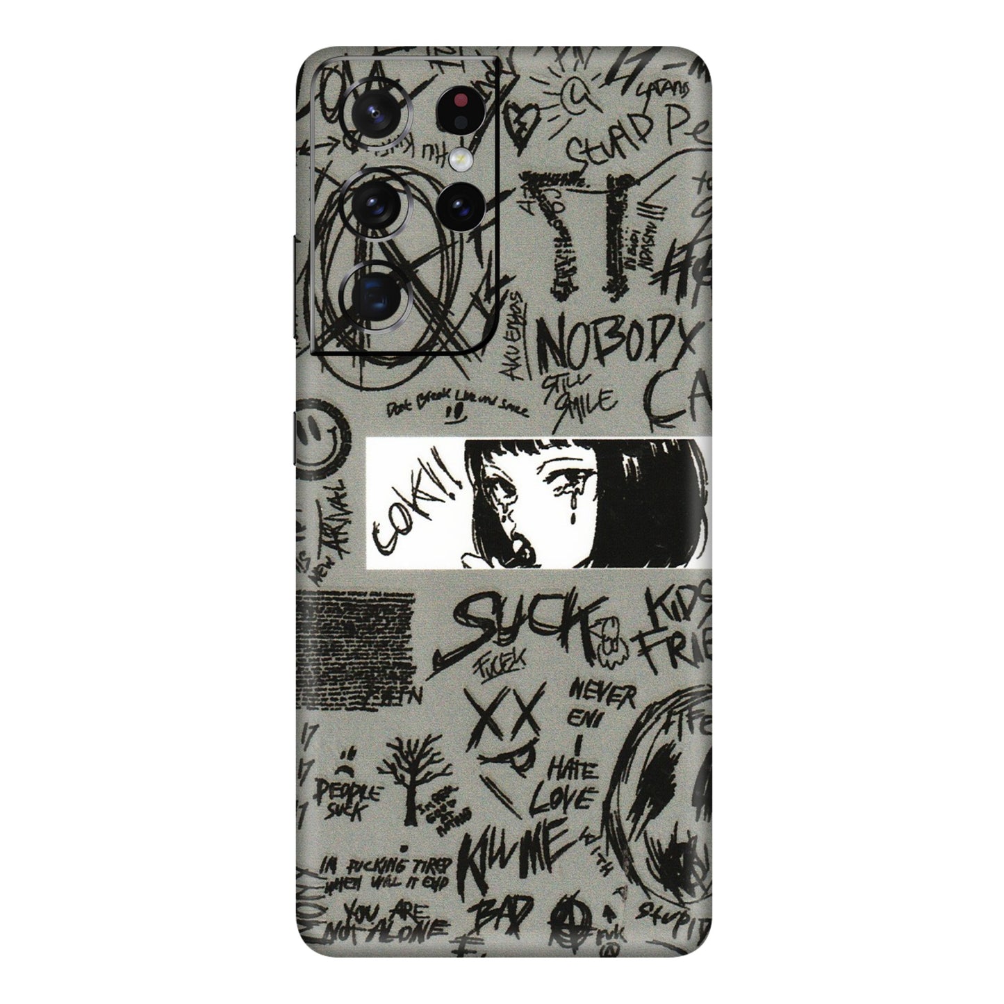 Samsung A/S Series Phone Skins (All Models) - Never Have Love Anime - 3D Embossed Finish (L-260) Samsung Galaxy S21 Ultra 5G