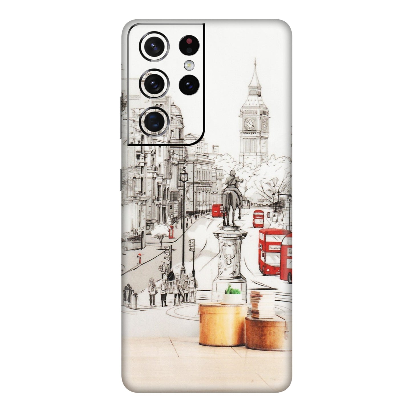 Samsung A/S Series Phone Skins (All Models) - London Street - Transparent Finish (T-02) Samsung Galaxy S21 Ultra 5G