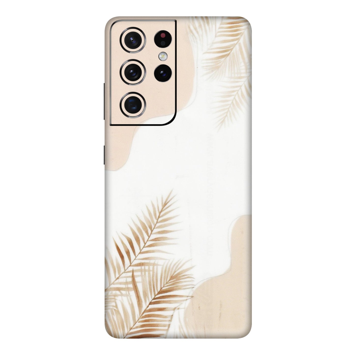 Samsung A/S Series Phone Skins (All Models) - Gold Petals Abstract - Transparent Finish (T-08) Samsung Galaxy S21 Ultra 5G