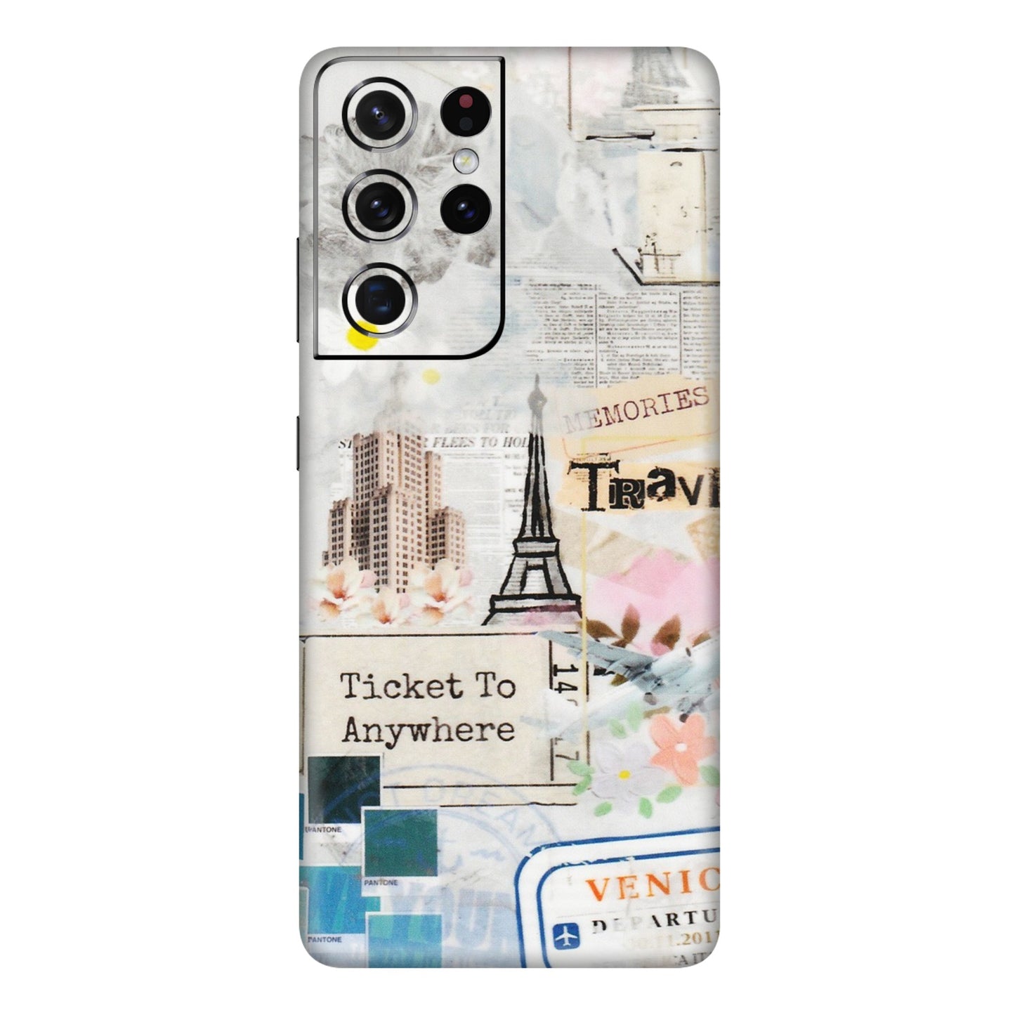 Samsung A/S Series Phone Skins (All Models) - Travel Memories - Transparent Finish (T-09) Samsung Galaxy S21 Ultra 5G