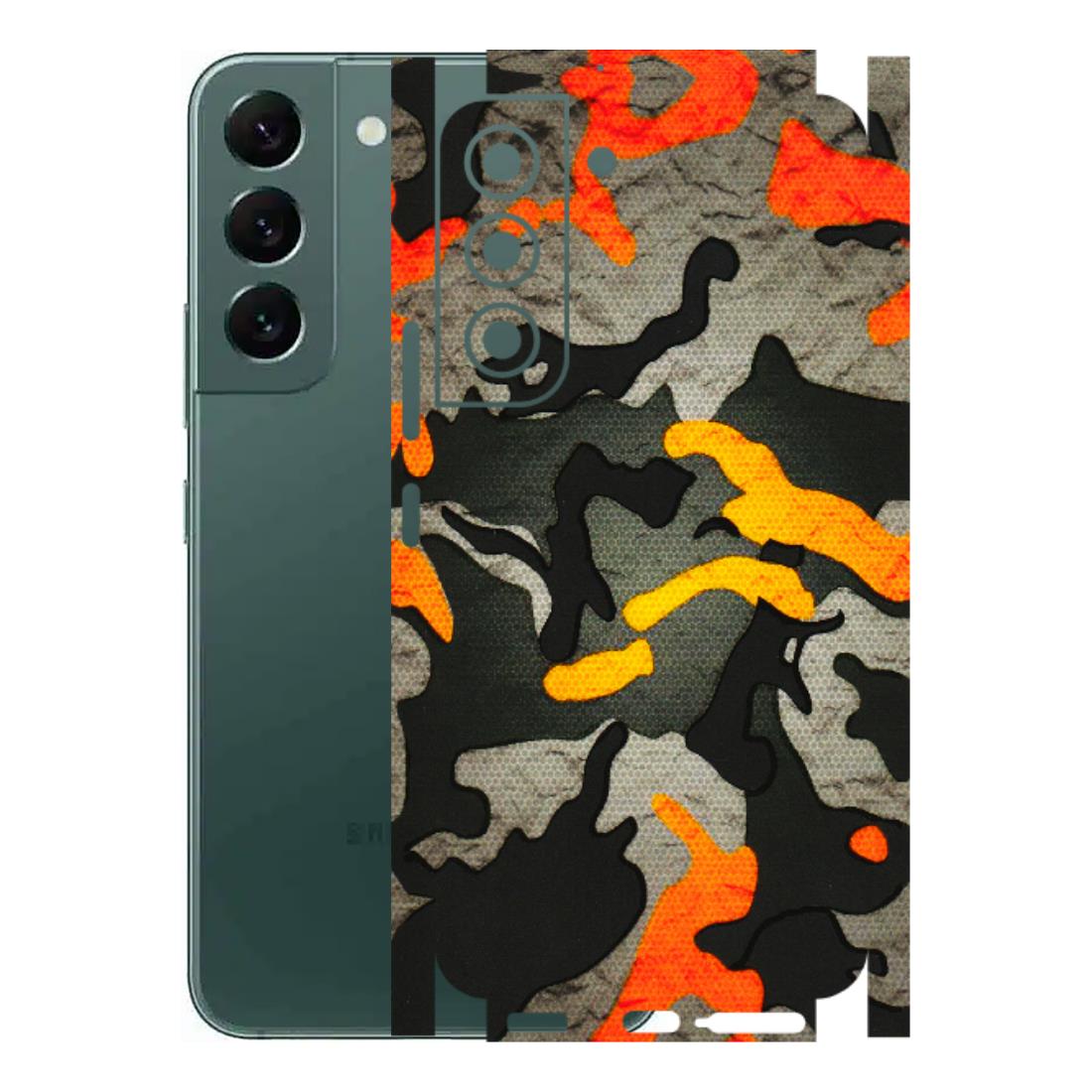 Samsung A/S Series Phone Skins (All Models) - Orange Camouflage - 3D Embossed Finish (L-204) Samsung Galaxy S22