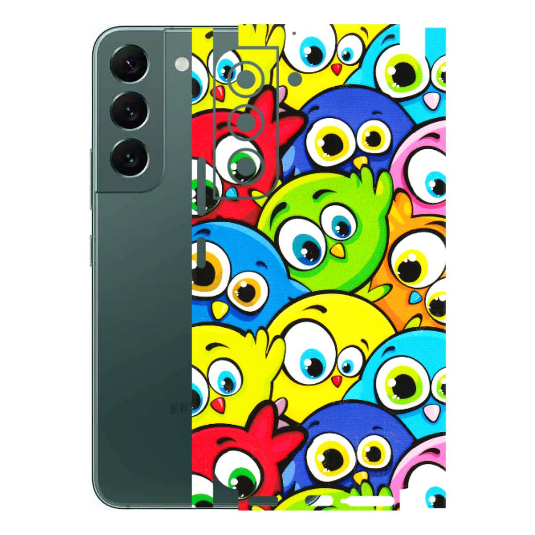Samsung A/S Series Phone Skins (All Models) - Cute Fluffy Birds - 3D Embossed Finish (L-213) Samsung Galaxy S22