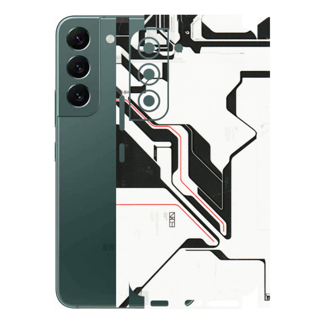 Samsung A/S Series Phone Skins (All Models) - White Techy Logo - 3D Embossed Finish (L-312) Samsung Galaxy S22