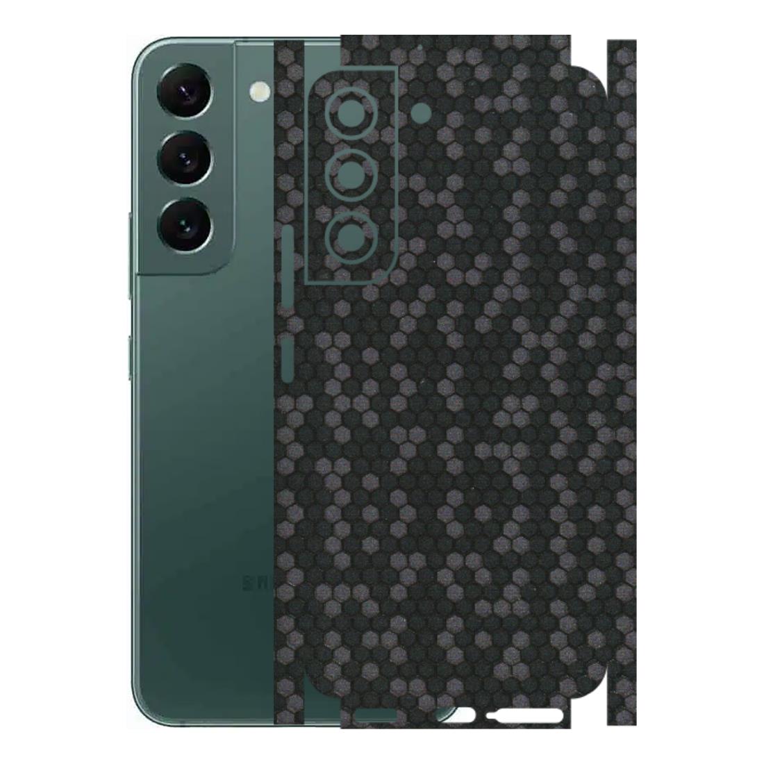 Samsung A/S Series Phone Skins (All Models) - Black Grey Honeycomb Sober - 3D Embossed Finish (L-85) Samsung Galaxy S22