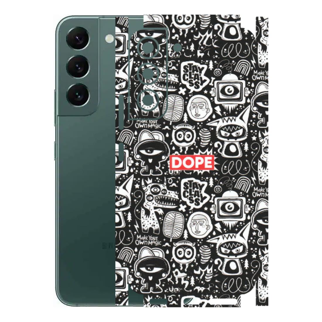 Samsung A/S Series Phone Skins (All Models) - Dope Stay Classy Black Doodles - Matte Finish (M-126) Samsung Galaxy S22