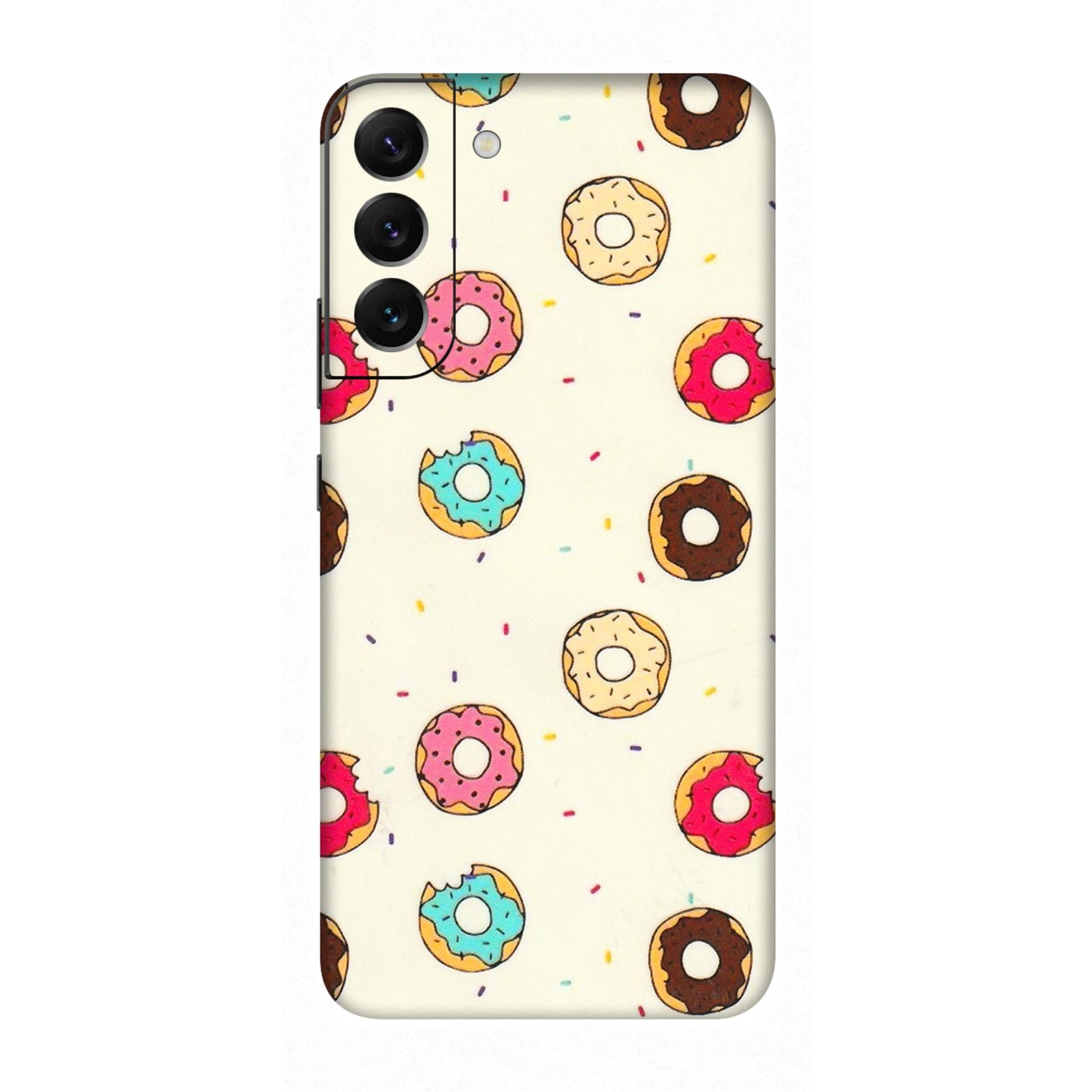 Samsung A/S Series Phone Skins (All Models) - Mini Donuts Doodle Art - 3D Embossed Finish (L-122) Samsung Galaxy S22 Plus