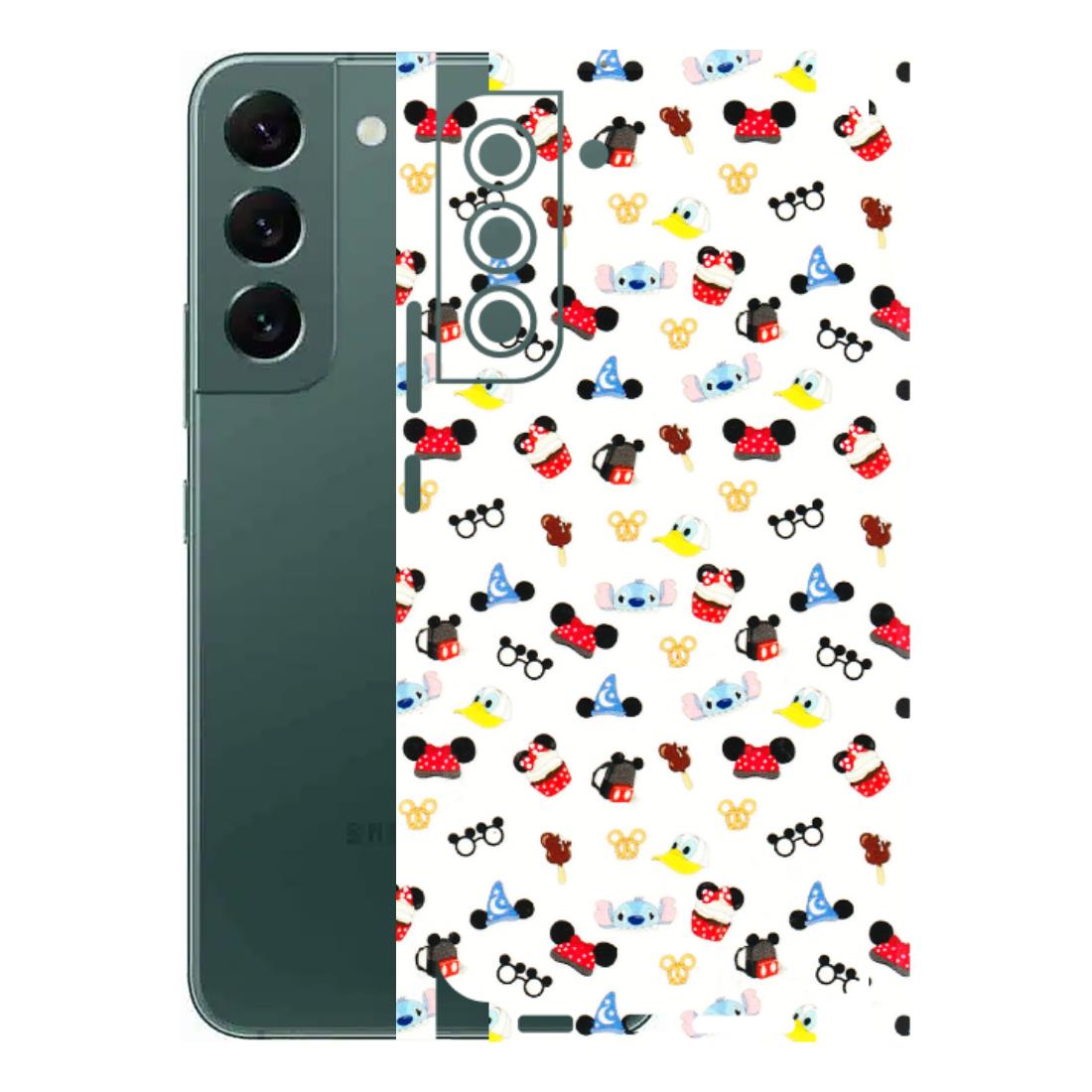Samsung A/S Series Phone Skins (All Models) - Minnie Mouse & Donald Doodles s - 3D Embossed Finish (L-194) Samsung Galaxy S22 Plus