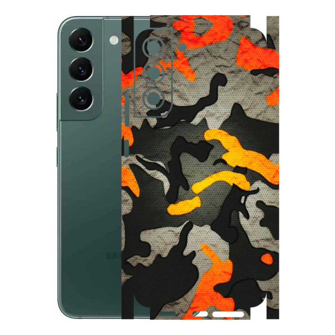 Samsung A/S Series Phone Skins (All Models) - Orange Camouflage - 3D Embossed Finish (L-204) Samsung Galaxy S22 Plus