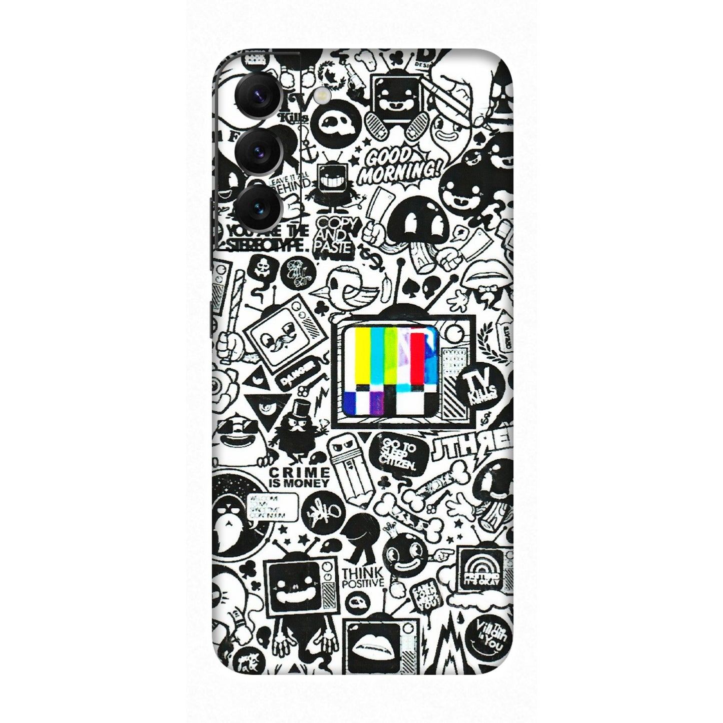 Samsung A/S Series Phone Skins (All Models) - Doodles Positive Art - 3D Embossed Finish (L-263) Samsung Galaxy S22 Plus
