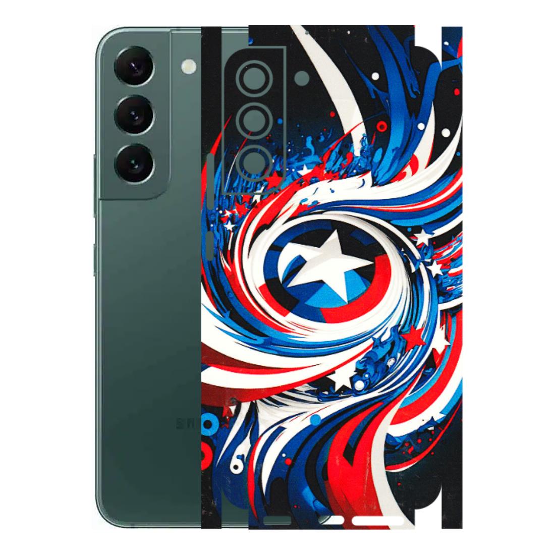 Samsung A/S Series Phone Skins (All Models) - Captain America Logo - 3D Embossed Finish (L-307) Samsung Galaxy S22 Plus