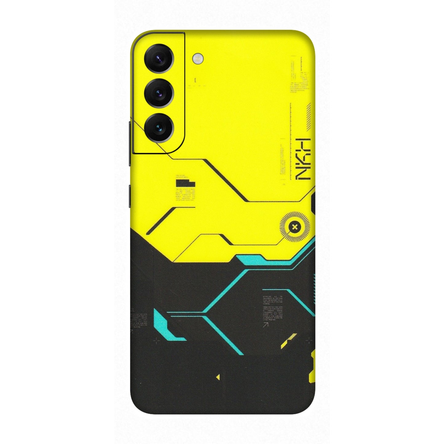 Samsung A/S Series Phone Skins (All Models) - Black Yellow Technica - Matte Finish (M-53) Samsung Galaxy S22 Plus
