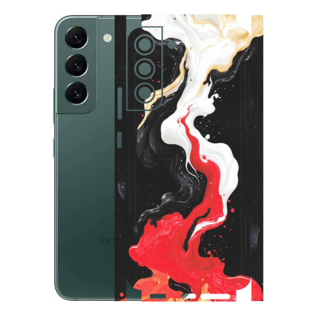 Samsung A/S Series Phone Skins (All Models) - Black Red White Paint Splash Fusion - Matte Finish (M-56) Samsung Galaxy S22 Plus
