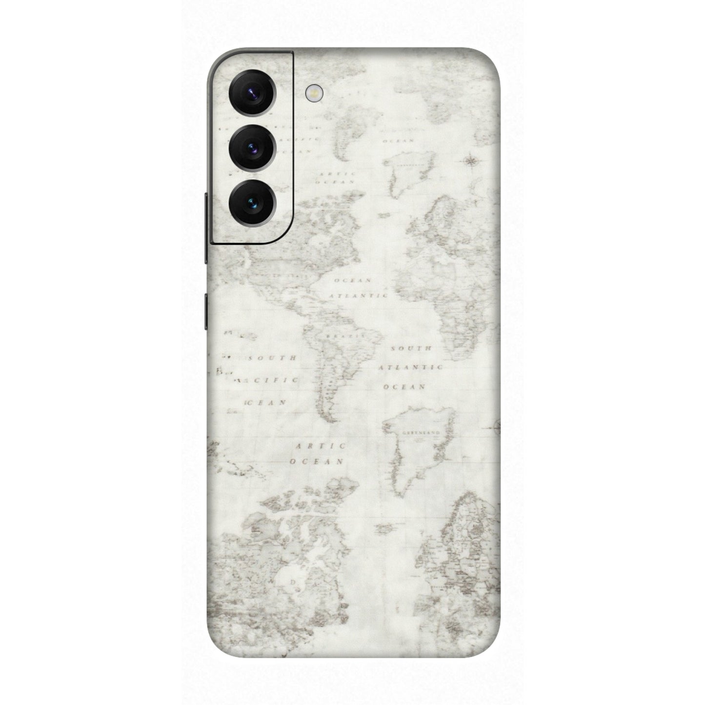 Samsung A/S Series Phone Skins (All Models) - World Travel Map - Transparent Finish (T-04) Samsung Galaxy S22