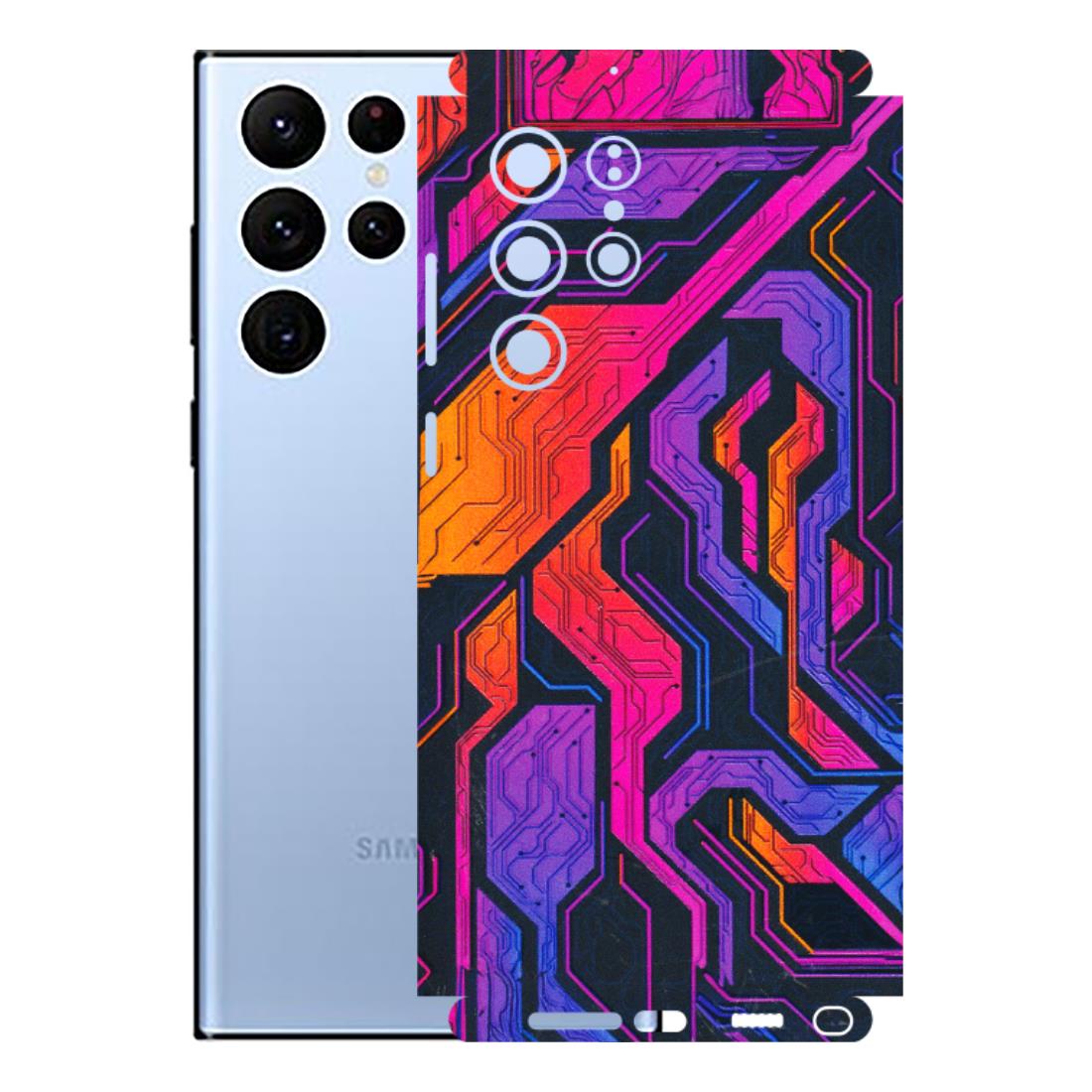 Samsung A/S Series Phone Skins (All Models) - Tech Circuits Futuristic - 3D Embossed Finish (L-07) Samsung Galaxy S22 Ultra