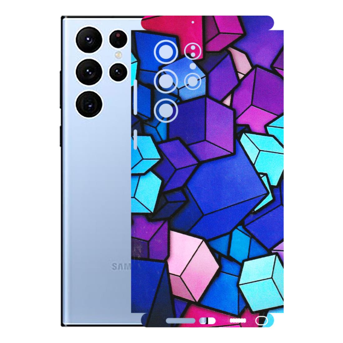 Samsung A/S Series Phone Skins (All Models) - Cube Doodle - 3D Embossed Finish (L-141) Samsung Galaxy S22 Ultra