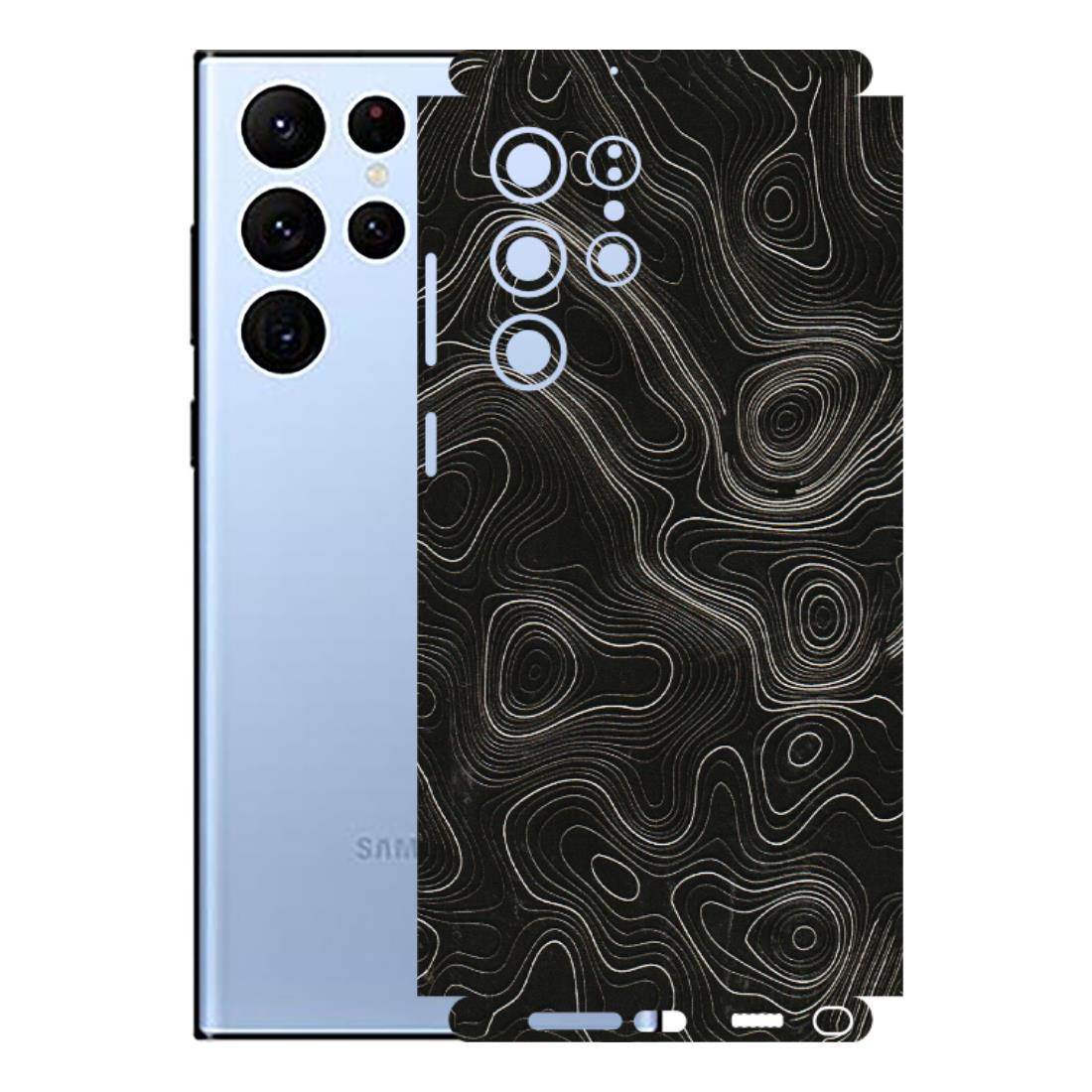 Samsung A/S Series Phone Skins (All Models) - Black Swirl - 3D Embossed Finish (L-196) Samsung Galaxy S22 Ultra