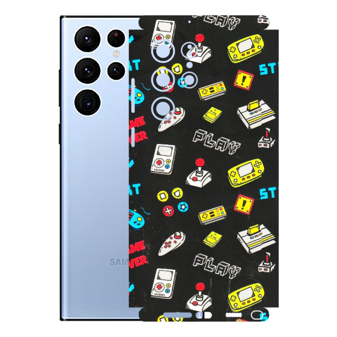 Samsung A/S Series Phone Skins (All Models) - Gaming Doodles - 3D Embossed Finish (L-224) Samsung Galaxy S22 Ultra